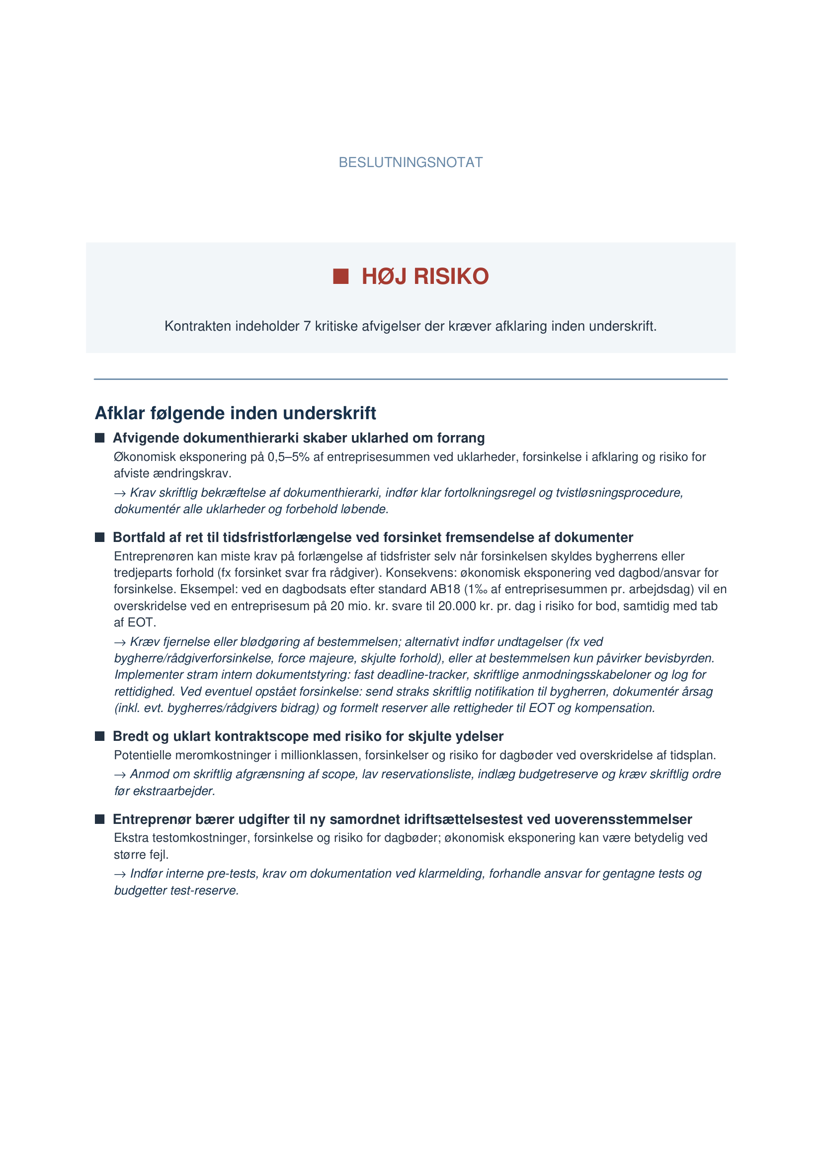 Beslutningsnotat side 1